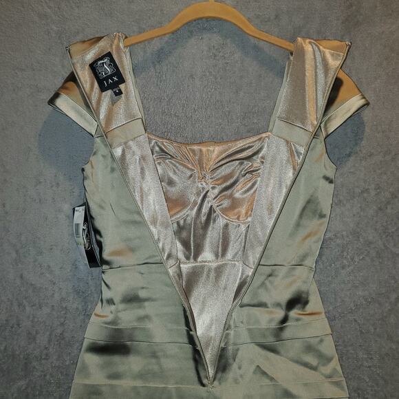 JAX Dress Size 4 NWT Gold Bandage Style Cap Sleeve Cocktail Party Sheath - Picture 5 of 8